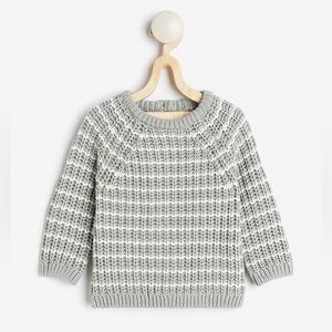 NEW H&M Kids Gray Striped Chunky Rib Knit Cotton Winter Sweater Toddler Boys 4T